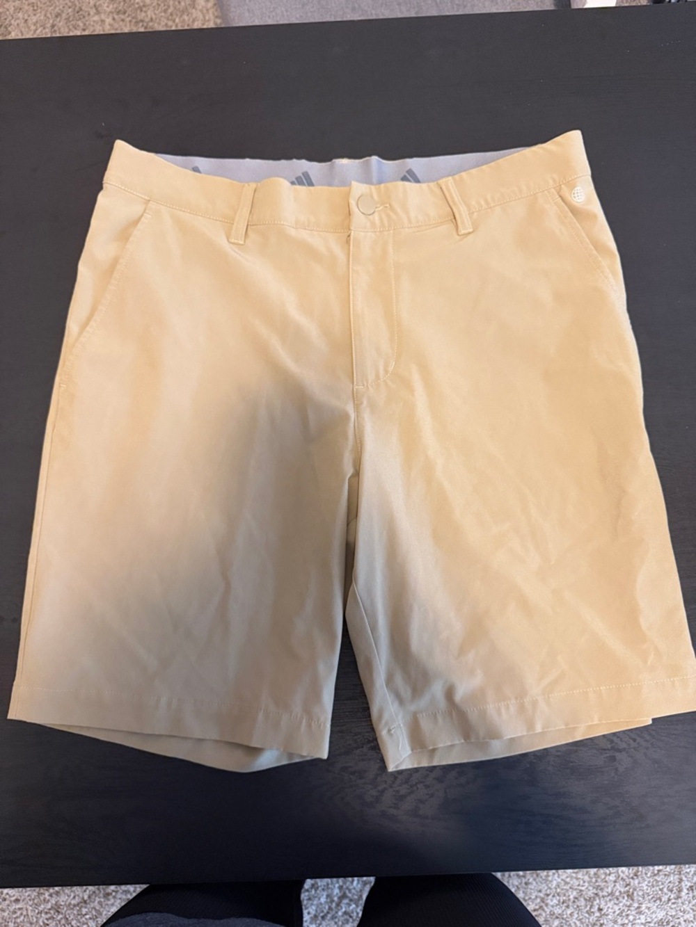 adidas Men's Tan Flat Front Golf Shorts